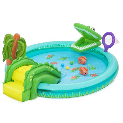 Bestway Crocodile Cove Play Center, Kids Paddling Pool With Slide, Water Play Center, Inflatable Water Park For Kids - Image 3
