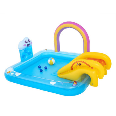 Bestway Rainbows & Rays Multicolour Rectangular Rainbow Pvc Water Play Centre With Slide from B&Q