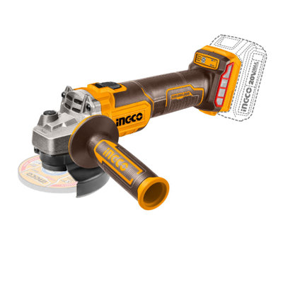 Ingco 20V 115mm Brushless Cordless Angle Grinder Bare Unit from B&Q