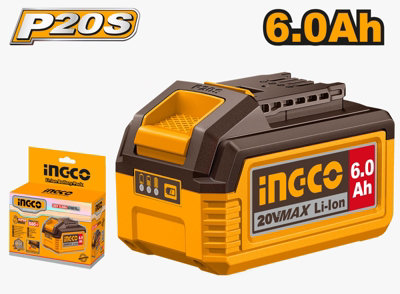 Ingco 6.0Ah Lithium-Ion Battery With Power Indicator. from B&Q