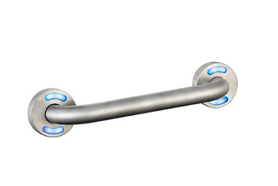 Evekare Led Silver Effect Curved Wall-Mounted Grab Rail (L)300mm from B&Q