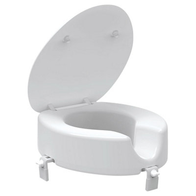 Evekare White Raised Toilet Seat With Lid 100Mm - Image 2