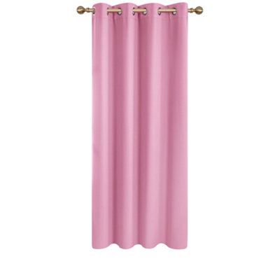 Deconovo Super Soft Eyelet Curtain Thermal Insulated Blackout Curtain For Bedroom 52"X 84" 1 Panel Pink