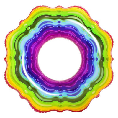Bestway Rainbow Swim Ring, Inflatable Swimming Float Ring, Pool Float