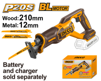 Ingco Reciprocating Saw 20V Brushless Cordless Wood  Metal (Body Only)