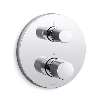 Mira Kohler Modulo Thermostatic Bath Shower Valve + Trim Round Oyl Handles Chrome from B&Q