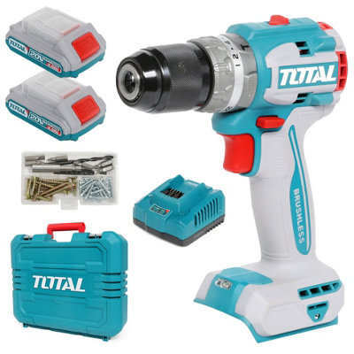 Total Tools Total Li-Ion 20V Compact Brushless Impact Drill (With 2 X Batteries & Charger)Tidli20602E from B&Q