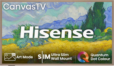 Hisense 55" 55S7Nqtuk Canvas Tv - 144Hz Game Mode Pro, Art Mode, Styles Swaps Frames, Ultraslim Wall Mount