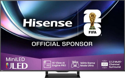 Hisense 65U7Qtuk Pro 65" 4K Uled Smart Tv With Mini-Led Pro, Hi-View Ai Engine Pro And 165Hz Game Mode Ultra