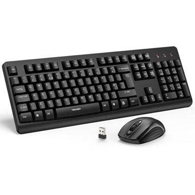  - Tecknet Wireless Keyboard And Mouse SetErgonomic 2.4 G Cordless & Combo SilentFull-SizeSpill-Resistant With Nano Usb