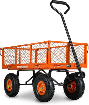 Superhandy Wagon Utility Cart Hand Truck Manual Heavy Duty Lawn Garden W/removable Side Meshes 400 Lbs Max Cap Sku:geut075 from B&Q