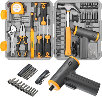 B&Q -  Usb Electric Power Screwdriver & Home Diy Tool Kit Set 4V Cordless Hi-Spec