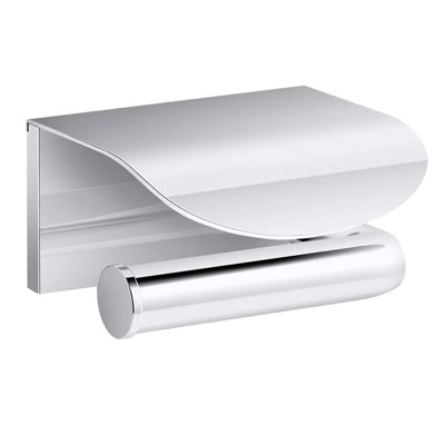Mira Kohler Avid Covered Toilet Roll Paper Holder Left Side Chrome Bathroom Cloakroom from B&Q