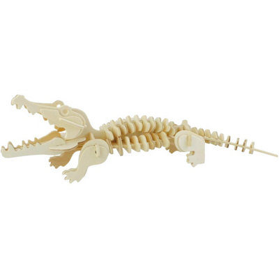 B&Q -  3D Wooden Crocodile Model Diy Puzzle Kit