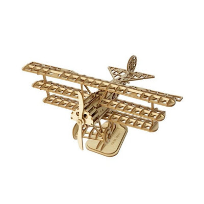 Robotime 3D Wooden Bi-Plane Model Puzzle from B&Q