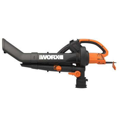 Worx 3000W Corded Electric Leaf Blower, Vacuum & Mulcher, 10M Cable, 335 Km/h, 45L Collection Bag Wg505E