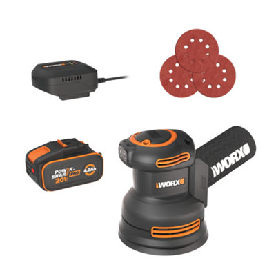Worx 20V Cordless Brushless 125mm Rotary Sander Wx823 from B&Q