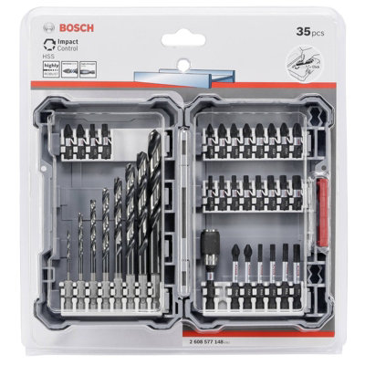 Bosch Professional 35 Pc Hss Impact Driver Rated Screwdriver Bit Set Robust Case from B&Q