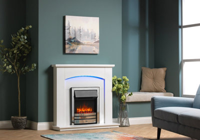 Endeavour Fires & Fireplaces Cayton Electric Fireplace SuiteChrome from B&Q