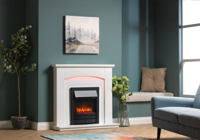 Endeavour Fires & Fireplaces Cayton Electric Fireplace SuiteBlack from B&Q