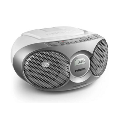 B&Q -  Az215 Silver Portable Stereo Cd Player Dynamic Bass Boost Soundmachine Includes Free Gift