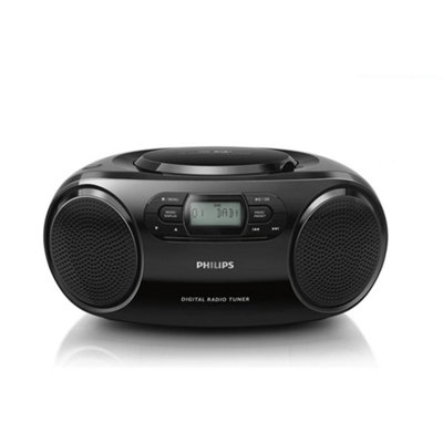 B&Q -  Azb500-12 Black Portable Stereo System Digital Cd Player Soundmachine Includes Free Gift