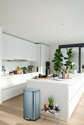 Eko Stella 30L Titanium Blue Kitchen Bin