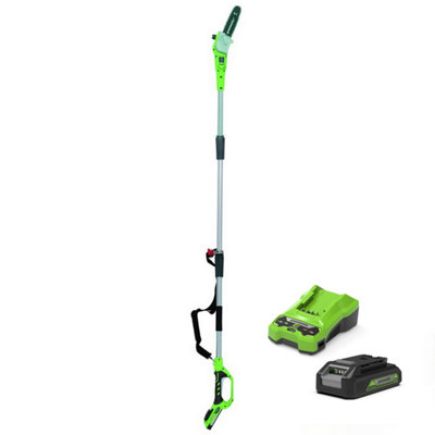Greenworks 24V 20Cm Cordless Pole Saw (2Ah Battery & 2A Charger)