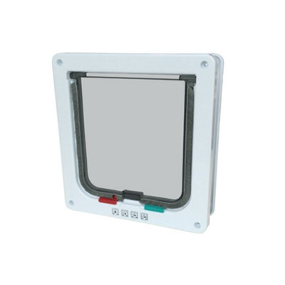 M-Pets Doras Cat Door With Tunnel White- 4 Way Locking from B&Q