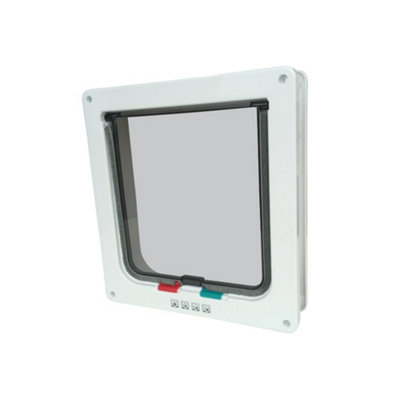 M-Pets Doras Cat Door With Tunnel WhiteBig Cat4 Way Locking from B&Q