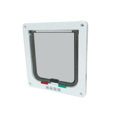 M-Pets Doras Cat Door White4 Way Locking from B&Q