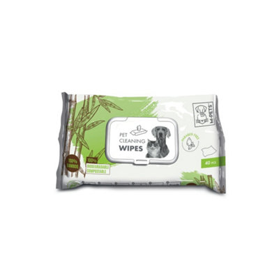 M-Pets Pet Cleaning Wipes 100% Bamboo 15 X 20 Cm40 Pcs from B&Q