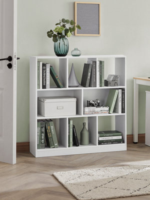 Songmics 8 Compartment BookshelfStorage UnitFor Living RoomHome OfficeWhite from B&Q
