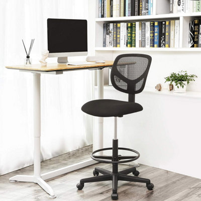 Songmics Drafting Stool ChairHigh Office ChairErgonomic Painting Chair With Adjustable Height FootrestStanding Desk Chair from B&Q