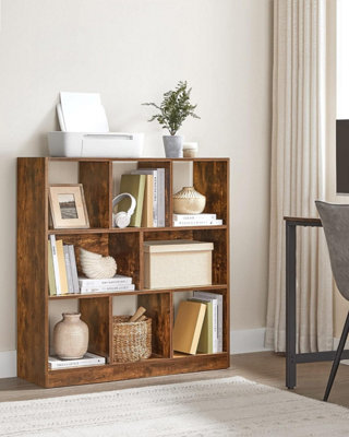 Songmics BookcaseShelfStorage Unit With Open CompartmentsFor Living RoomBedroomOfficeDividerRustic Brown from B&Q
