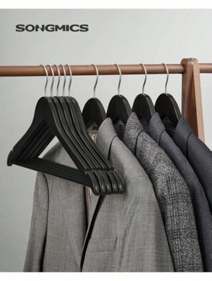 LEDREM Wooden HangersSet Of 20Coat HangersClothes HangersWith Shoulder NotchesAnti-Slip Trousers Bar from B&Q