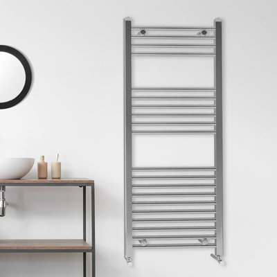 B&Q -  Chrome Straight Bathroom Towel Radiator 1200 X 400 mm