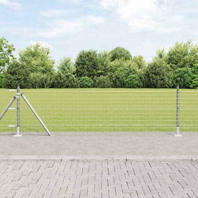 Berkfield Fence Post 52 Pcs Silver 3.2 X 3.2 X 70 Cm Steel from B&Q