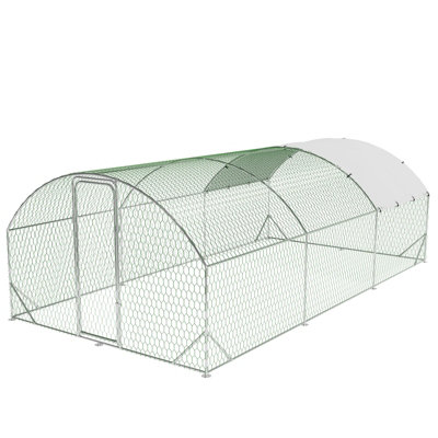 - Walk-In Chicken Coop With Oxford CoverLarge Outdoor Poultry Run Cage For Chickens Ducks Rabbits Backyard Farm9.8' X19.7'x6.6'
