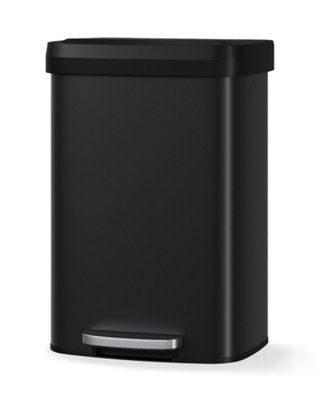 B&Q 50L Stainless Steel Trash Can, Step-On Pedal, Soft Close Odor-Sealing Lid