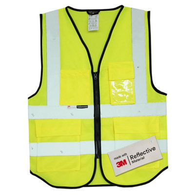 Salzmann Safety VestMade With 3M Reflective MaterialHi-Vis Vest With Zip & Multiple PocketsYellow from B&Q
