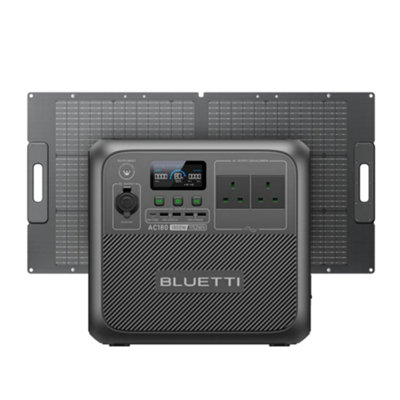 Bluetti Ac180 Portable Power Station 1152Wh 1800W +100W Solar Panel For Home& Outdoor Power