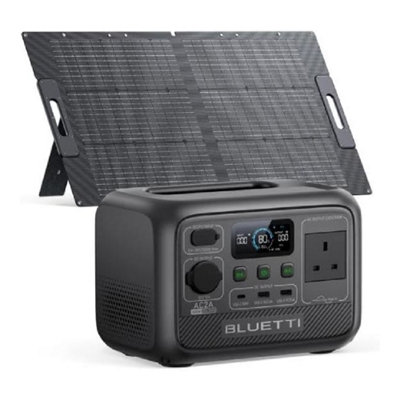 Bluetti Portable Power Station Ac2A & 1Pcs 100W Solar Panel 204.8Wh 300W Solar Generator For Home& Outdoor Power from B&Q