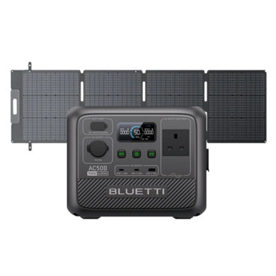 Bluetti Portable Power Station Ac50B With 200W Solar Panel448Wh/700W Solar GeneratorFor TravelCampingOutage from B&Q