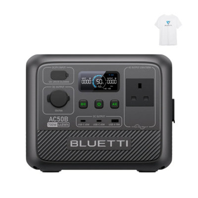 Bluetti Ac50B Portable Power Station 448Wh Capacity 700W Ac Output For Camping & Outdoor+Drone Charging from B&Q
