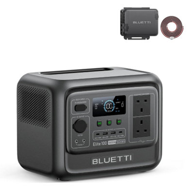 Bluetti Power Station Elite 100 V2 & Charger 11024Wh / 1800WFor RefrigeratorDryerHeaterCamping from B&Q