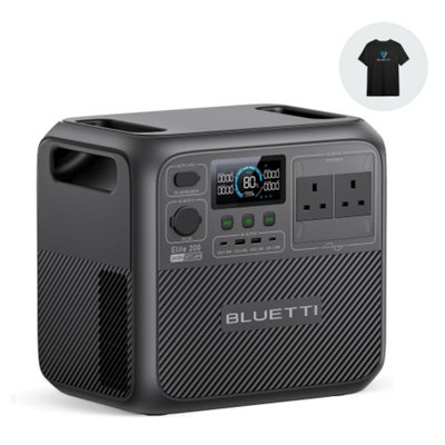 B&Q -  Power Station Elite 200 V22600W Output 2073Wh CapacityFor CampingEmergenciesBackup Power (Free  T-Shirt)