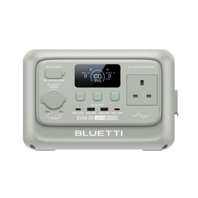 B&Q -  Elite 30 V2 Solar Generator288Wh Lifepo4600W Portable Power Station For Camping & Outages (Light Sand Grey)