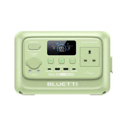Bluetti Elite 30 V2 Solar Generator288Wh Lifepo4600W Portable Power Station For Camping & Outages (Meadow Green) from B&Q