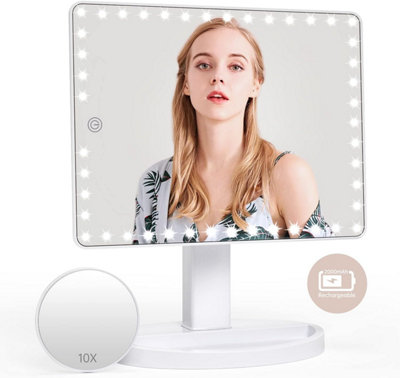 Fascinate Rechargeable Rotating Led Vanity Mirror With 10X Magnification from B&Q